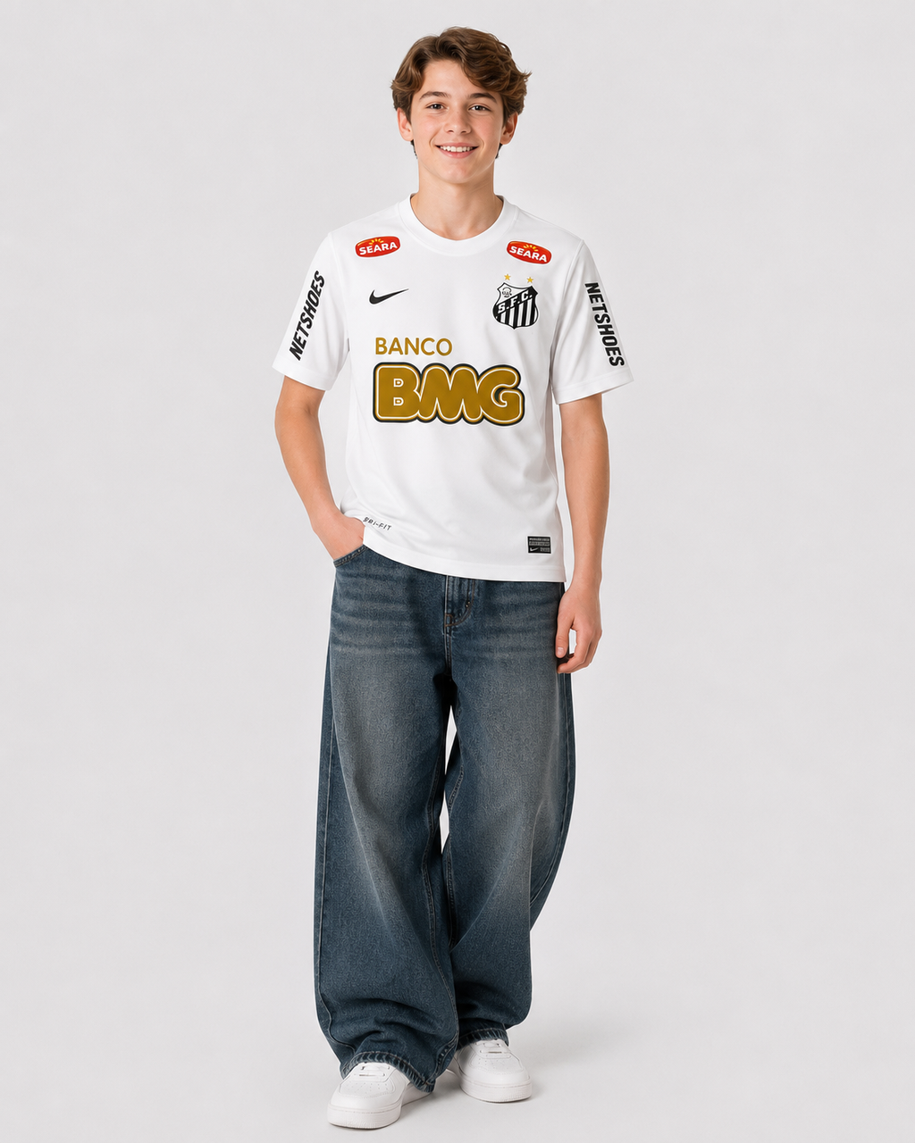 Santos FC 2012-13 retro home jersey featuring Neymar Jr
