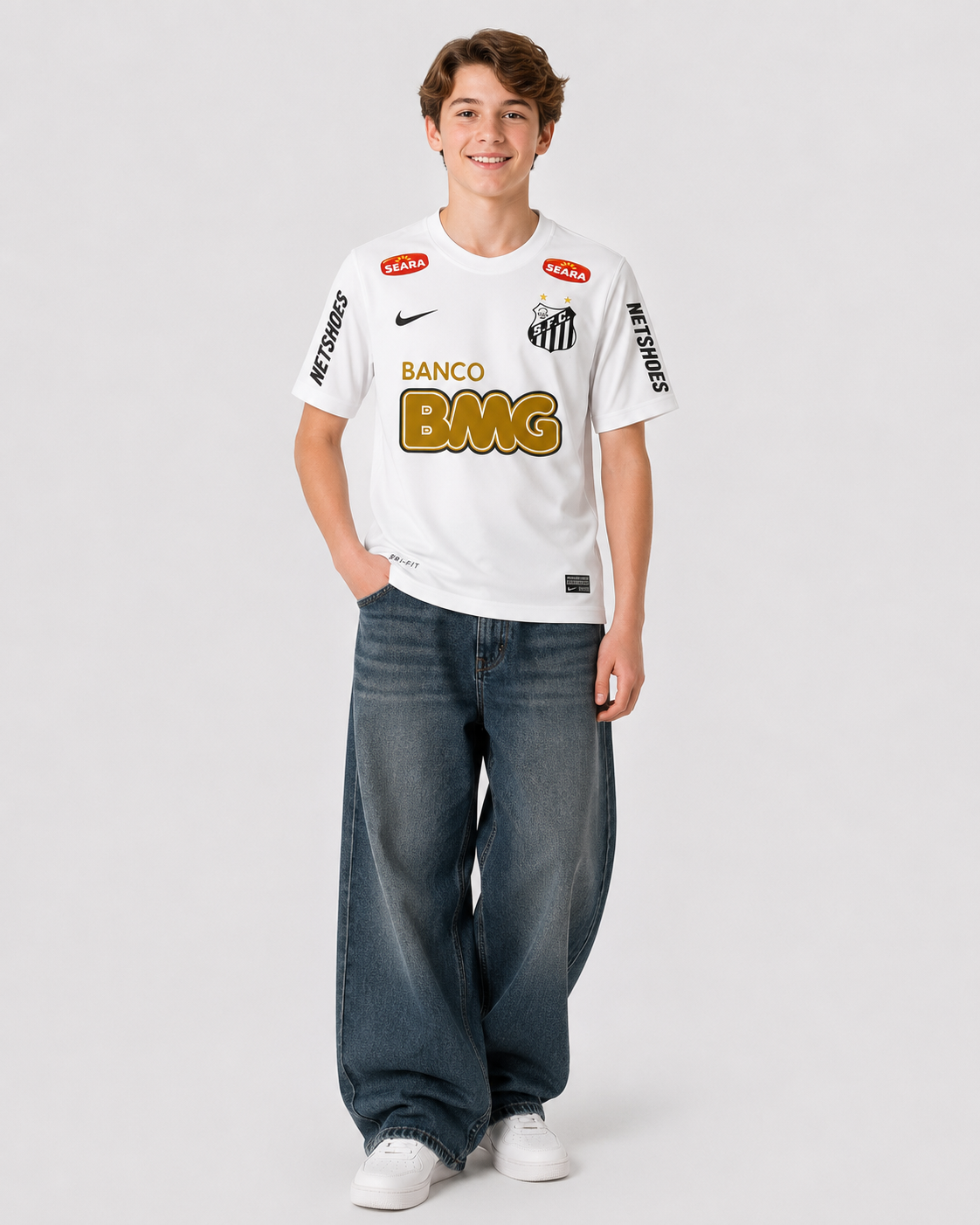 Santos FC 2012-13 retro home jersey featuring Neymar Jr