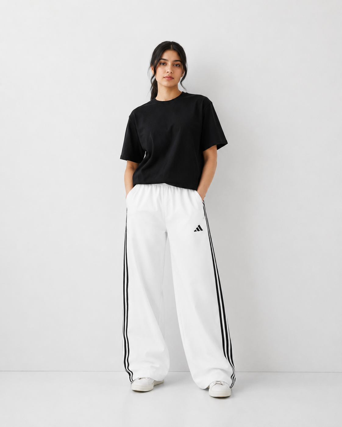 white track pants