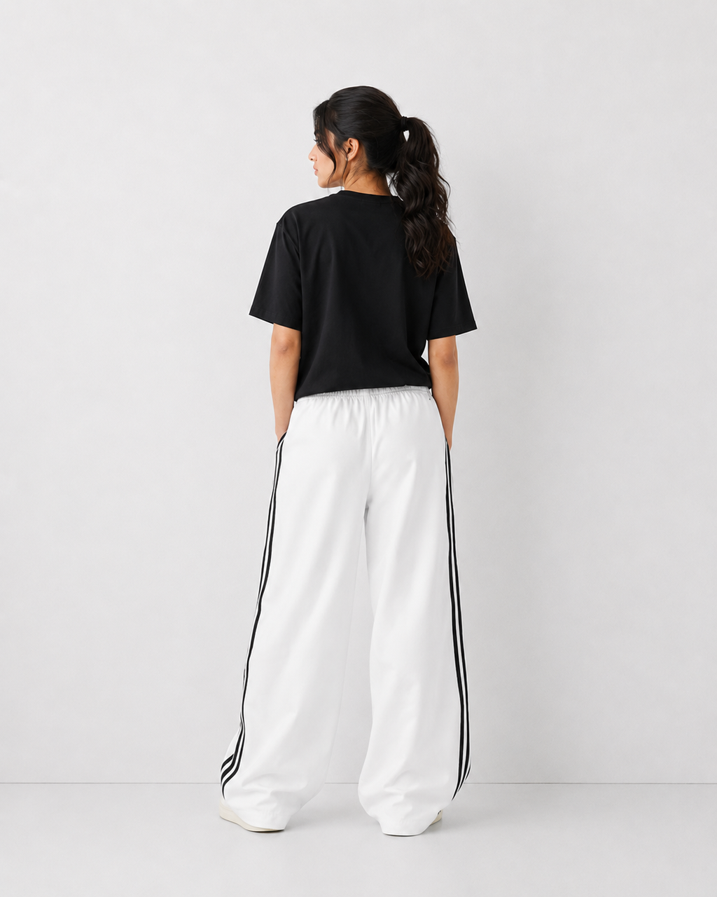 white track pants