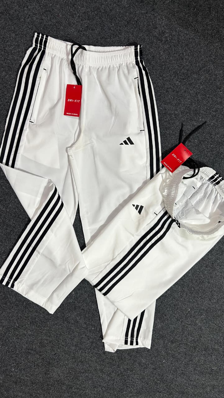 white track pants